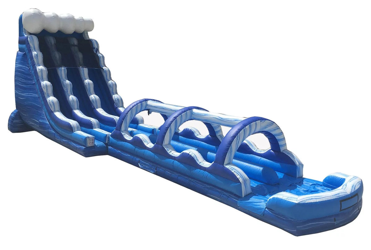 65' Commercial Inflatable Water Slide Blue Marble with Blower H390954