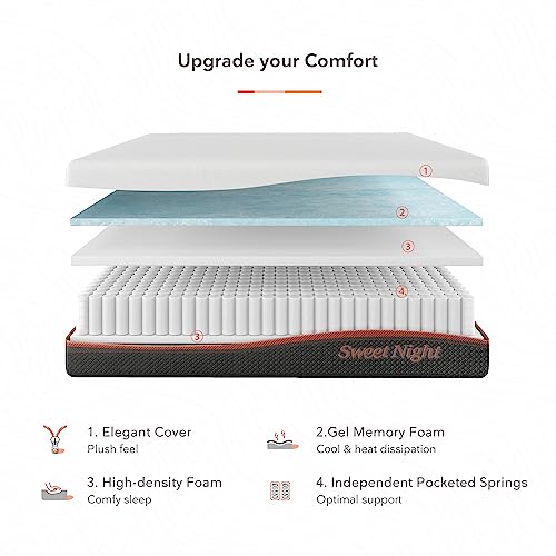 12” Hybrid Gel Memory Foam Pocket Innerspring Queen Size Mattress G164