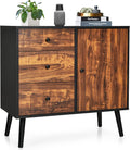 Storage Cabinet Buffet Sideboard with 3 Drawers and Adjustable Shelf J958150