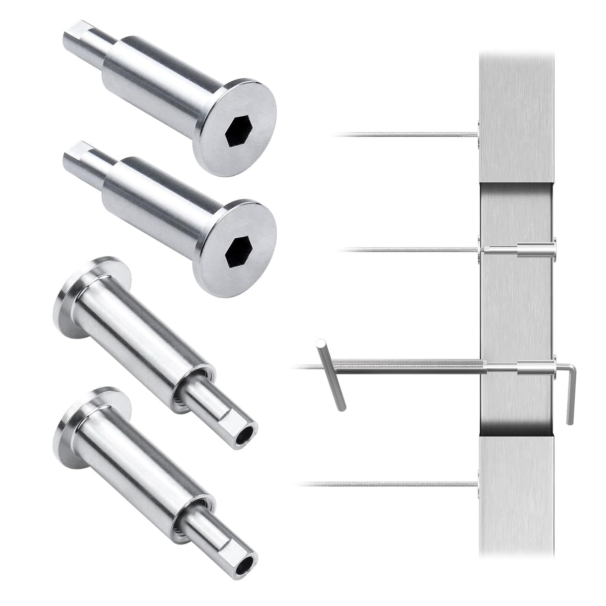 20Pack 1/8 Invisible Cable Railing Kit T316 Stainless Steel Cable Railing Hardware Z617