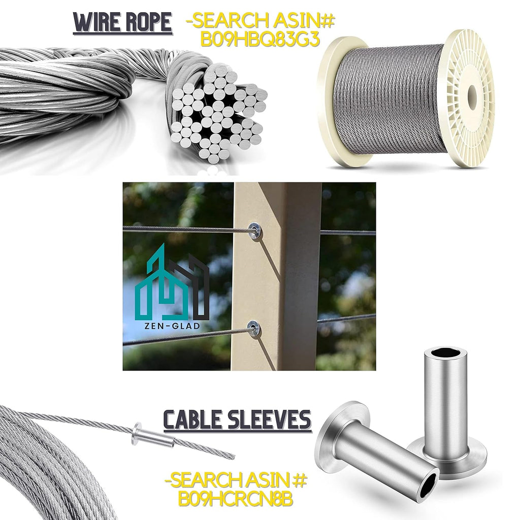 20 Sets T316 Stainless Steel Adjustable Angle Cable Railing Hardware Kit S327007