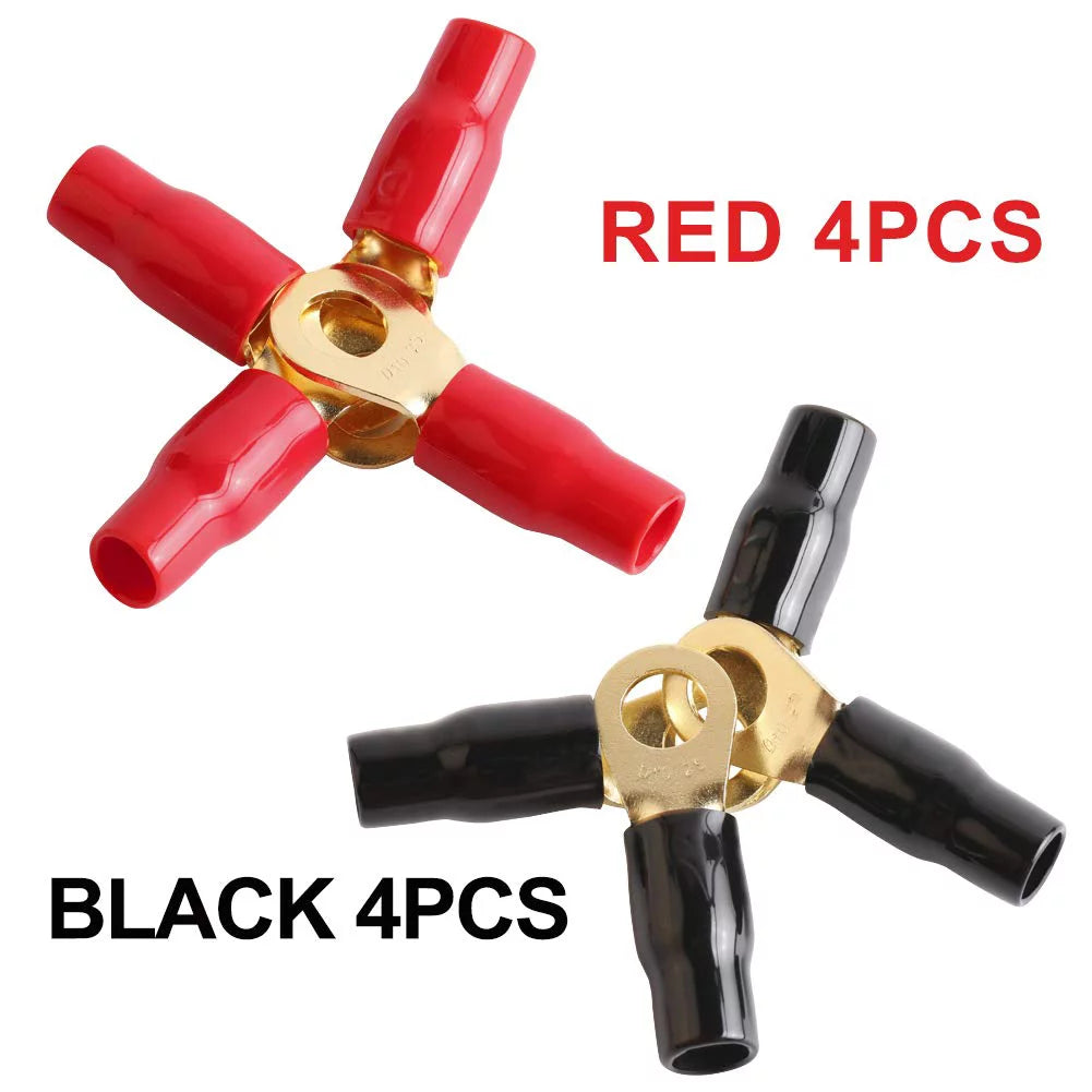 4 AWG Gold Plated Ring Terminal 8-Pack S47525
