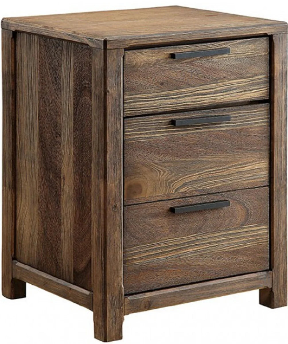 1pc Solid Wood Nightstand with Felt Lined Drawers M9560
