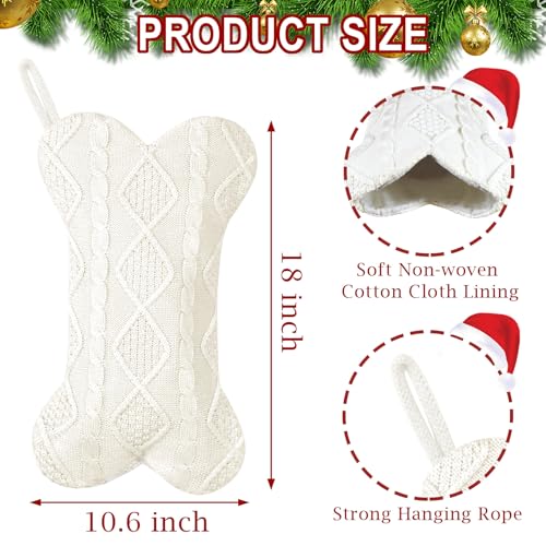 2 Pack 18 Inch Knitted Dog Christmas Stocking H11770