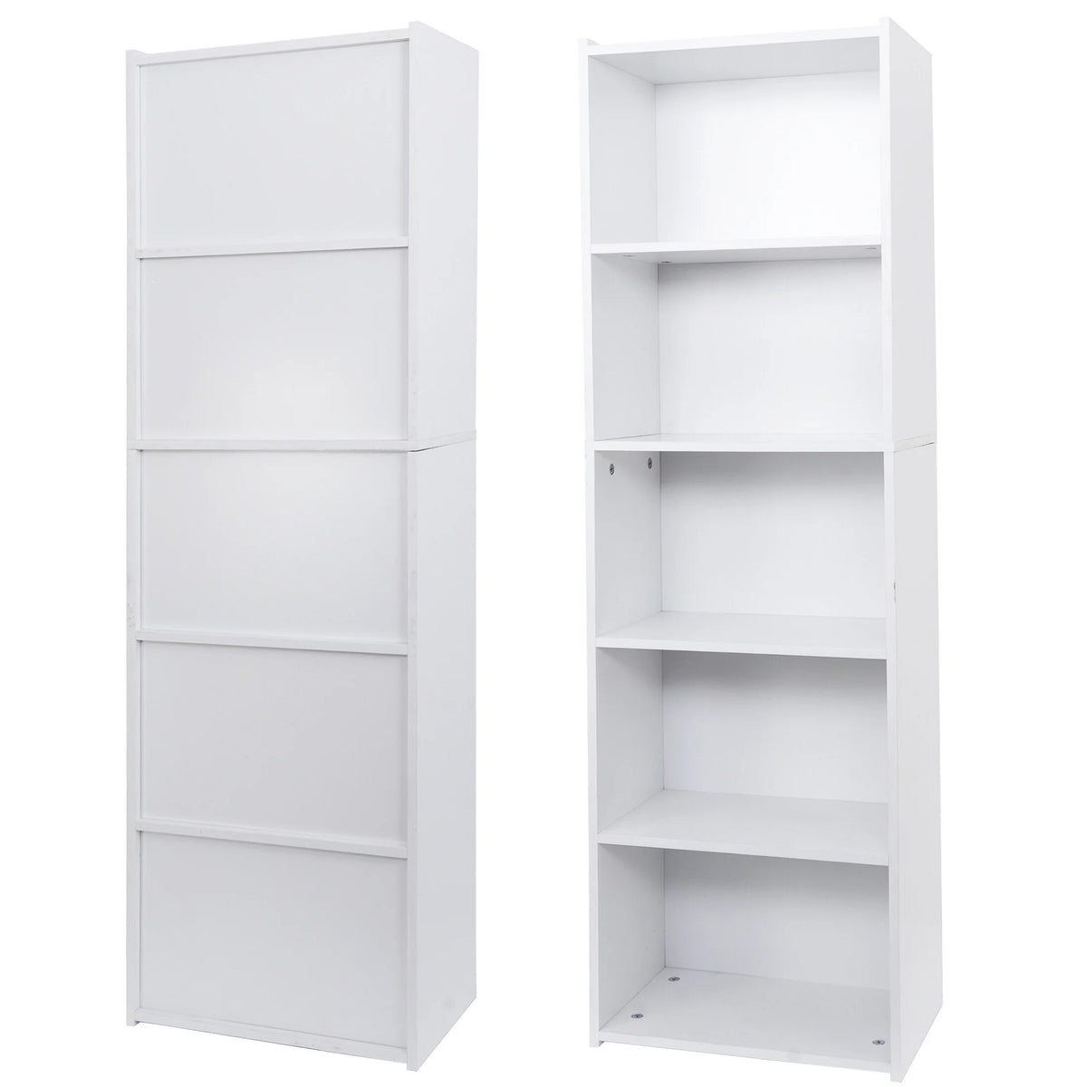 5-Tier Narrow Freestanding Bookcase with Adjustable Shelves O79291