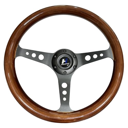 14" Wood Grain Steering Wheel with Horn Button 6 bolts S8540