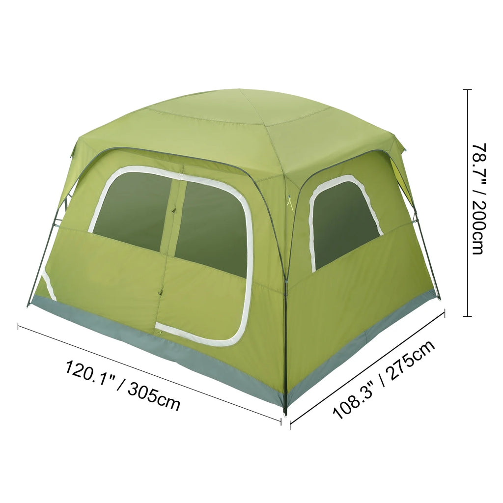 Camping Tent 10x9x6.5ft 6 People Waterproof Lightweight 190T Polyester 150D Oxford Fabric L971205
