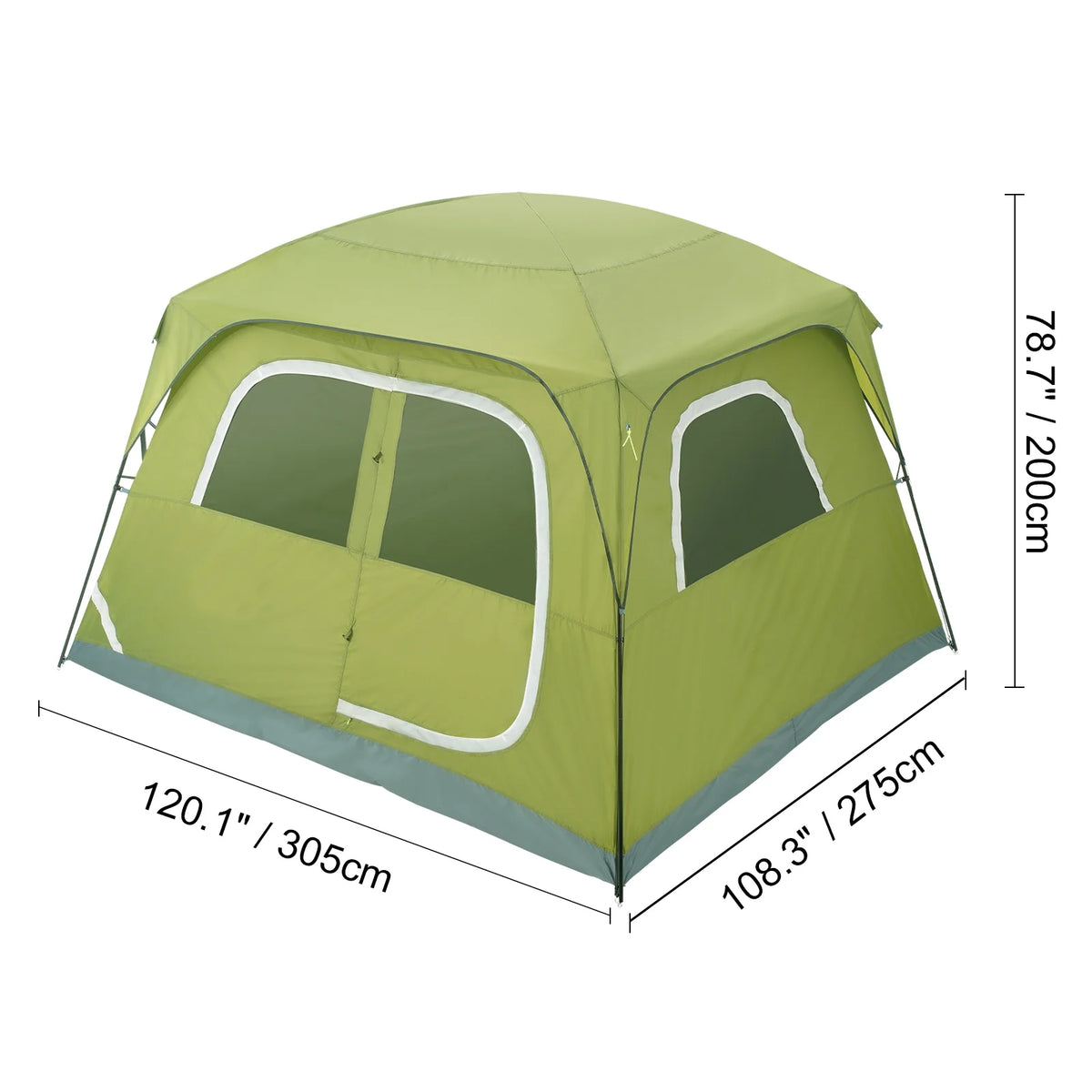 Camping Tent 10x9x6.5ft 6 People Waterproof Lightweight 190T Polyester 150D Oxford Fabric L971205