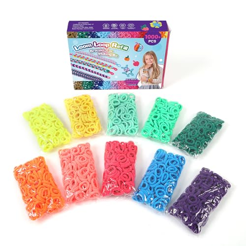 Bracelet Making Kit with 1000+ Elastic Cloth Rubber Bands P4926