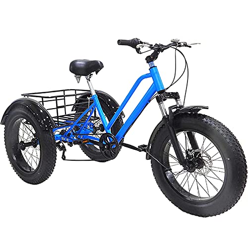 7 Speed 20 Inch Fat Tire Adult Tricycle with Shopping Basket M756