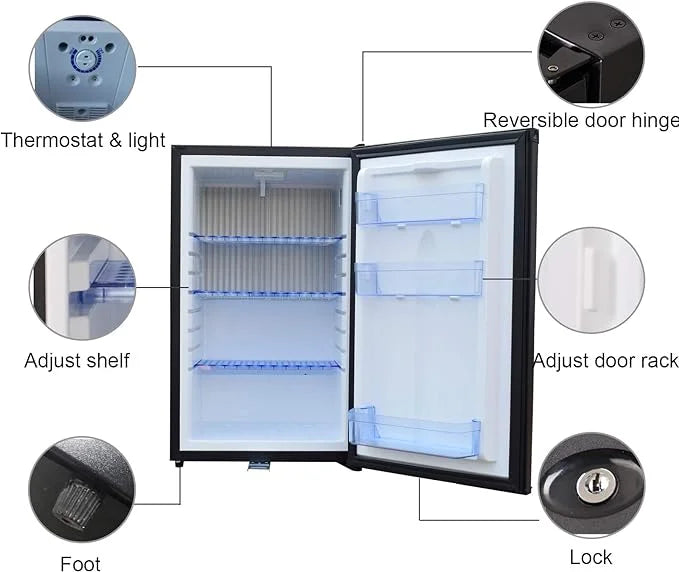 1.7 Cu ft Portable Absorption Mini Fridge with Lock M43767