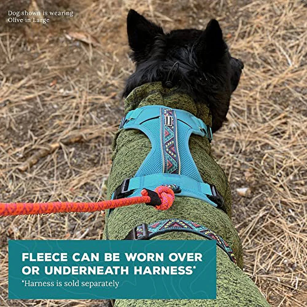 Olive Fleece Dog Jacket with Neoprene Neck Gaiter C89037