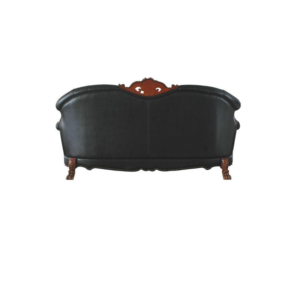 Cherry Oak Black PU Dresden Sofa Set 3 P E202