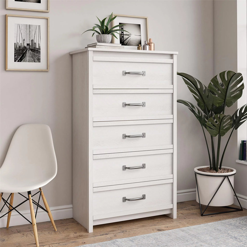 5 Drawer Ivory Oak Dresser W603445