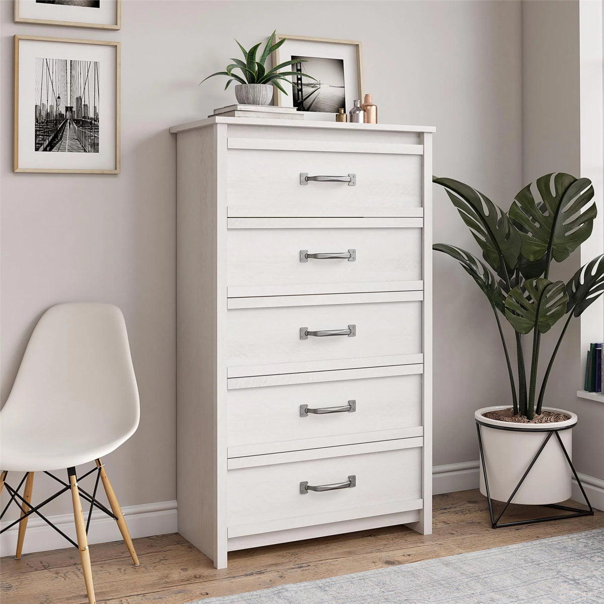 5 Drawer Ivory Oak Dresser W603445