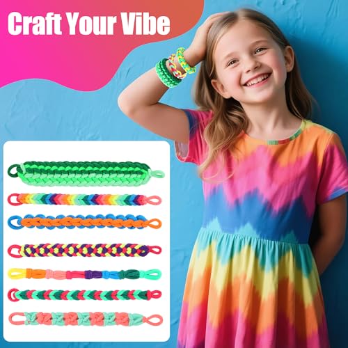 Bracelet Making Kit with 1000+ Elastic Cloth Rubber Bands P4926
