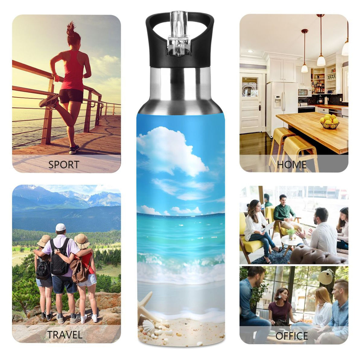 Insulated Stainless Steel Water Bottle with Straw Lid, 20 oz J571