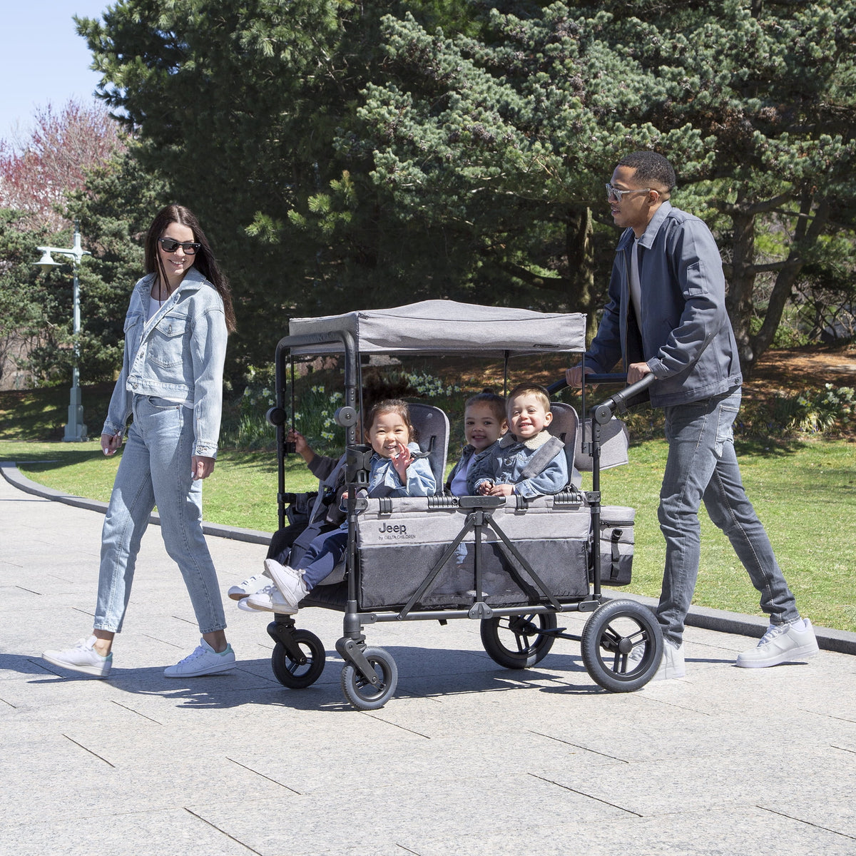 Grey 4 Seater Stroller Wagon V6810