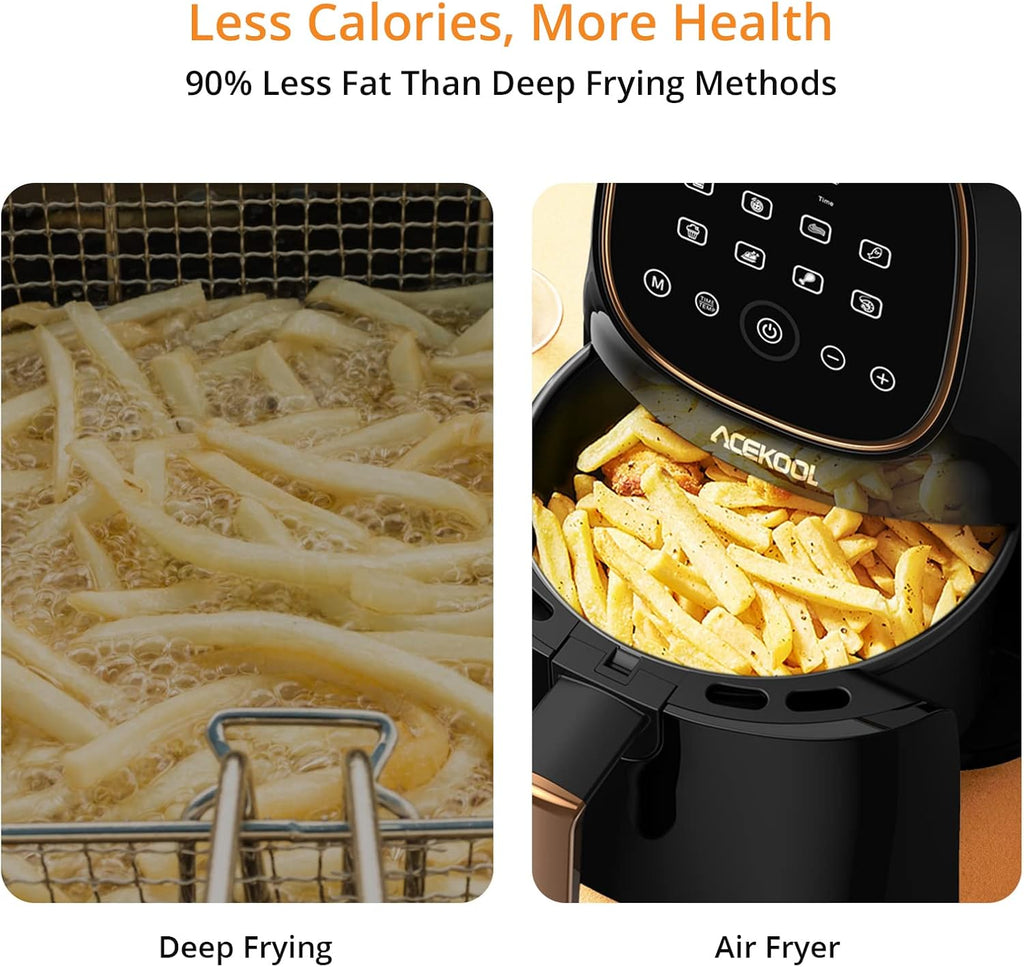 2.2 Quart 1000W Electric Air Fryer with LCD Touch Screen & Nonstick Frying Pot Y49089