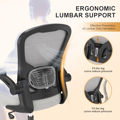 High Back Mesh Ergonomic Office Chair with Flip-up Armrests V181