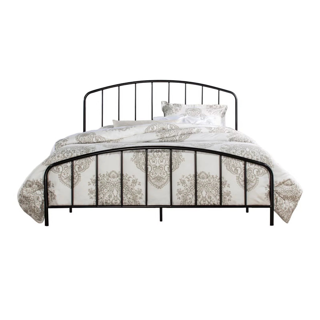 Metal Full Bed with Arched Spindle Design Black J39662