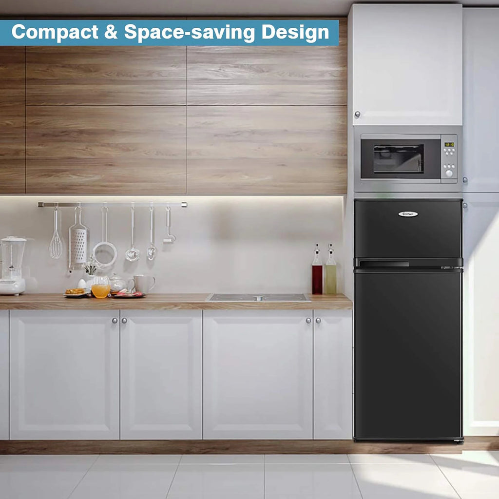 2 Doors 3.4 cu ft. Compact Mini Refrigerator Freezer D184