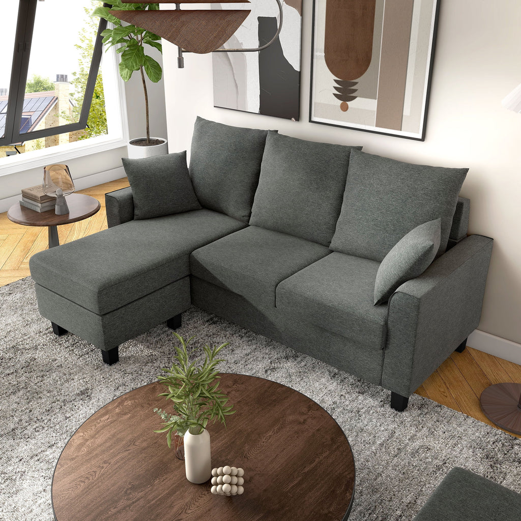 Dark Gray L-Shape Sectional Sofa F562