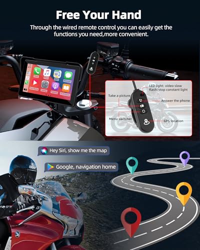 7 inch Motorcycle CarPlay Screen with Dual 2K Cameras L4662