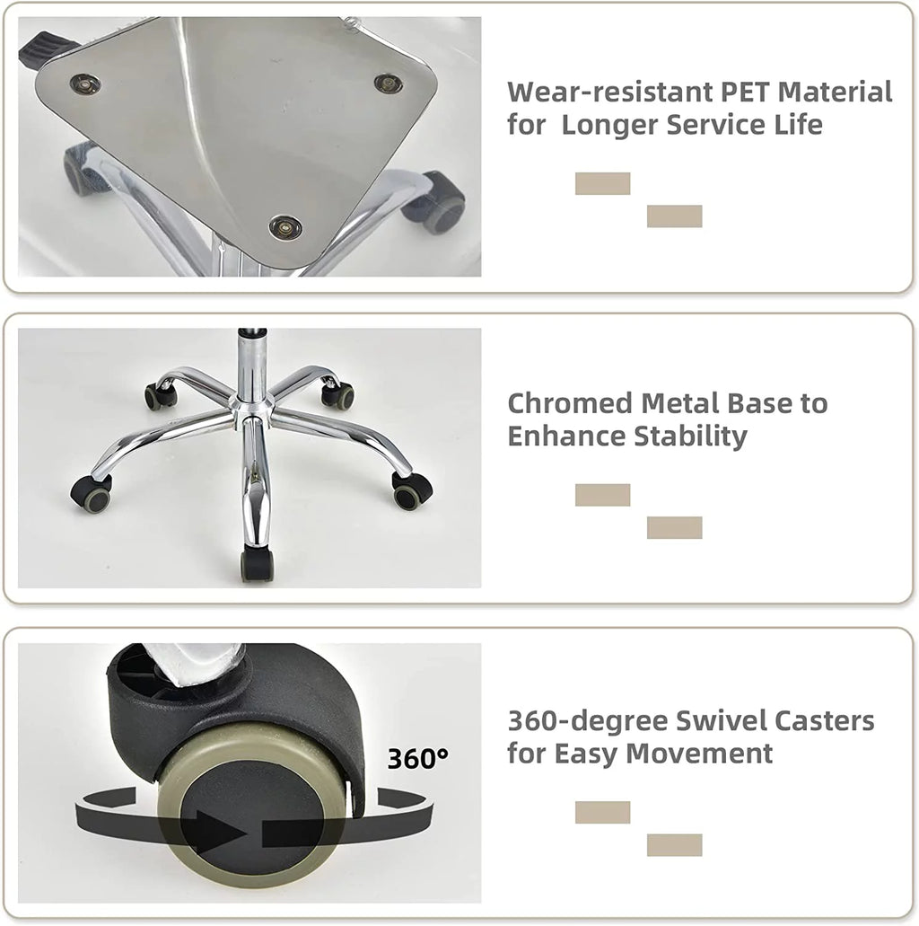 Acrylic Clear Armless Rolling Desk Chair Set of 2 W61883