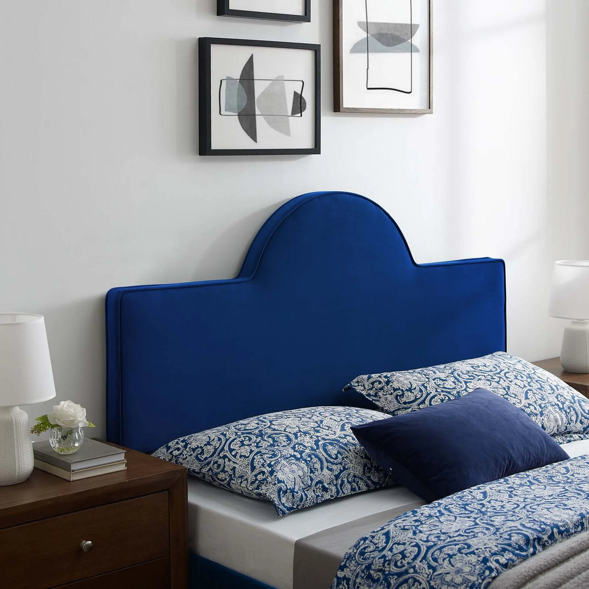 Navy Performance Velvet Full/Queen Headboard X490580