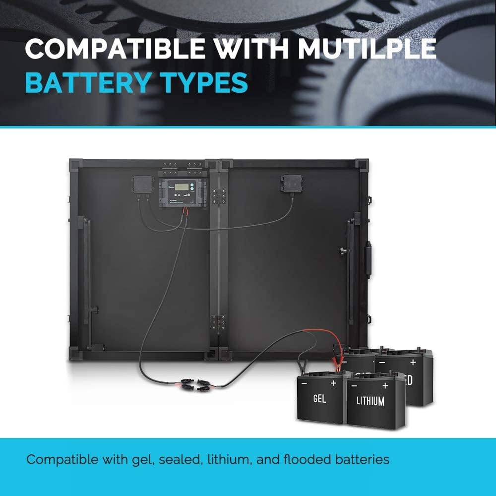 100 Watt 12 Volt Monocrystalline Portable Foldable Solar Panel Suitcase V11324