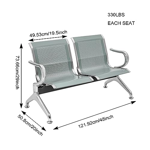 3 Seat Reception Chair Guest Bench (Blue) A892