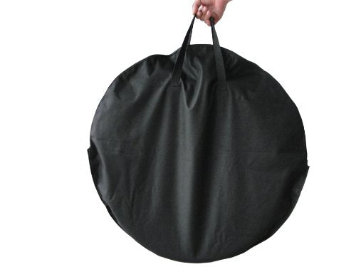 Black 22" Portable Folding Steel Wood Burning Fire Pit with Carrying Bag K850665