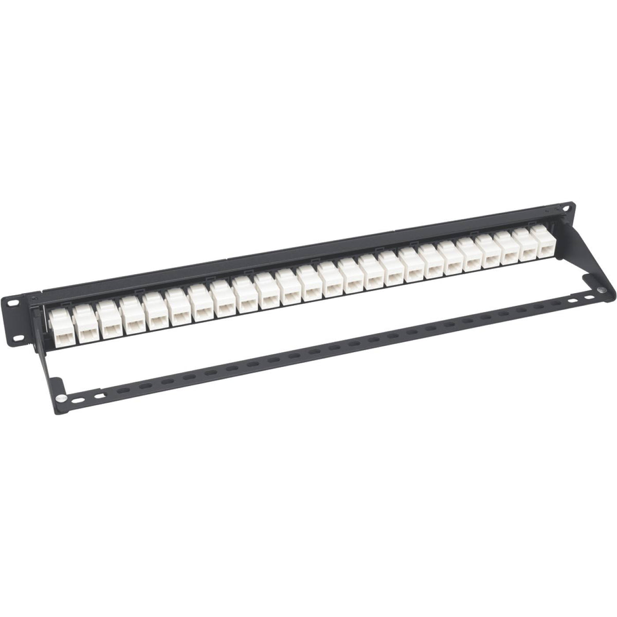 24-Port Cat6a Patch Panel Feedthrough Rackmount RJ45 Ethernet 1U R437