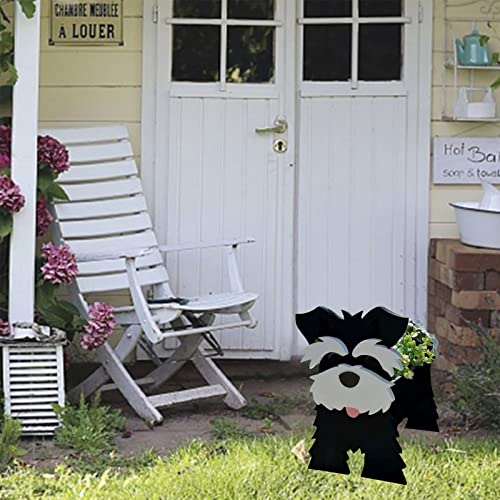 White and Black Dog Planter Pot, 13.4 * 9.5in C75173