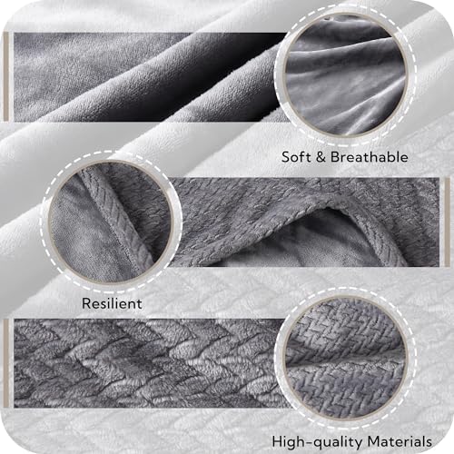 Light Brown Heated Flannel Electric Throw Blanket 50 x 60 Inches W30959