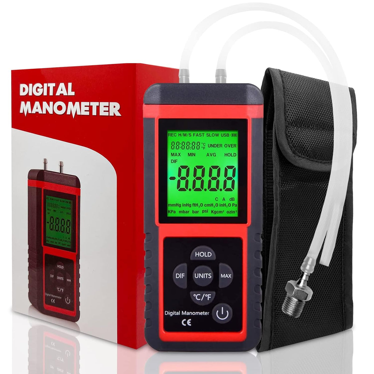 Digital Air Pressure Meter Differential Pressure Gauge H2651