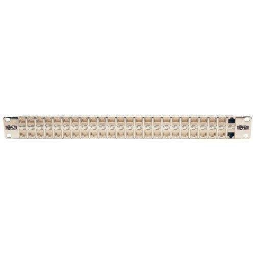 24-Port Cat6a Patch Panel Feedthrough Rackmount RJ45 Ethernet 1U R437