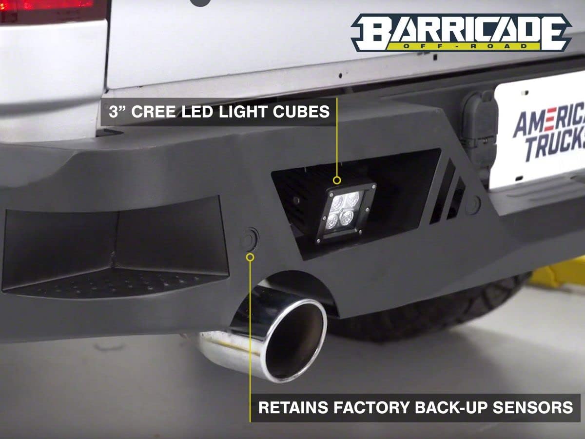 Textured Black Rear Bumper with LED Spot Lights L7332