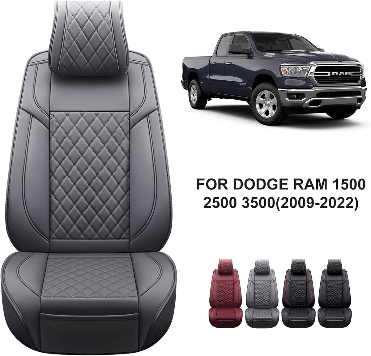 Black Leather Truck Seat Covers Full Set A609