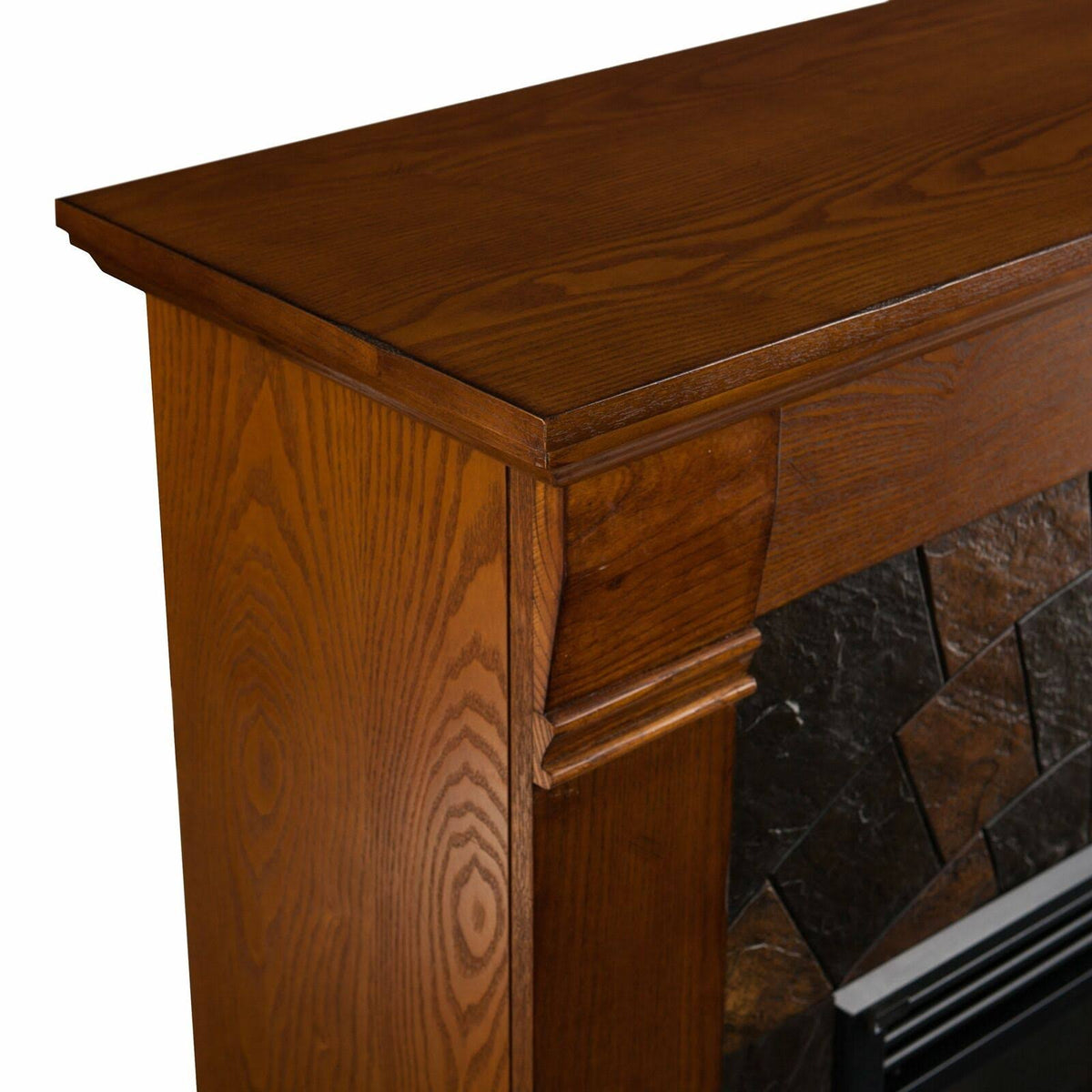 Salem Antique Oak Electric Fireplace Q473