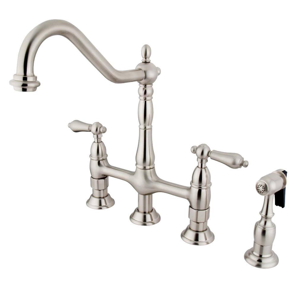 Kitchen Bridge Faucet with Brass Sprayer V194033