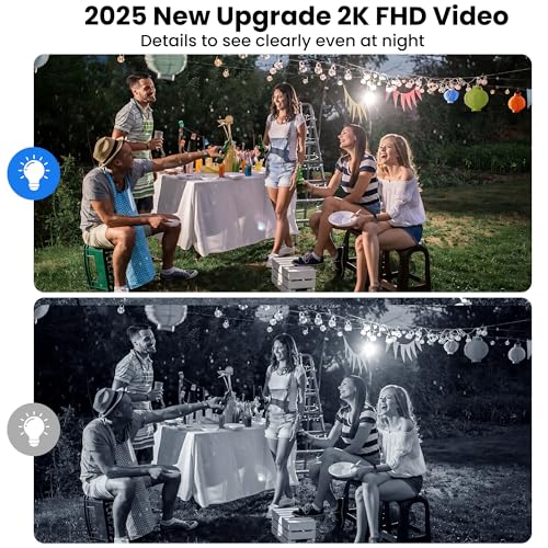 2K Wireless Outdoor Security Camera with Spotlight Siren Alarm A935030