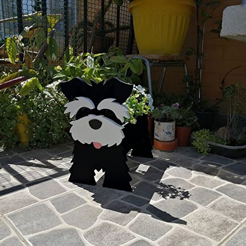 White and Black Dog Planter Pot, 13.4 * 9.5in C75173