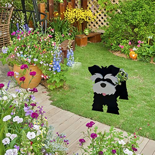 White and Black Dog Planter Pot, 13.4 * 9.5in C75173