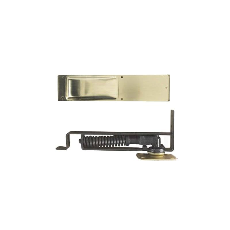 3-15/16x22 x 9-1/8x22 Double Action Medium Duty Floor Mount Satin Brass D6978