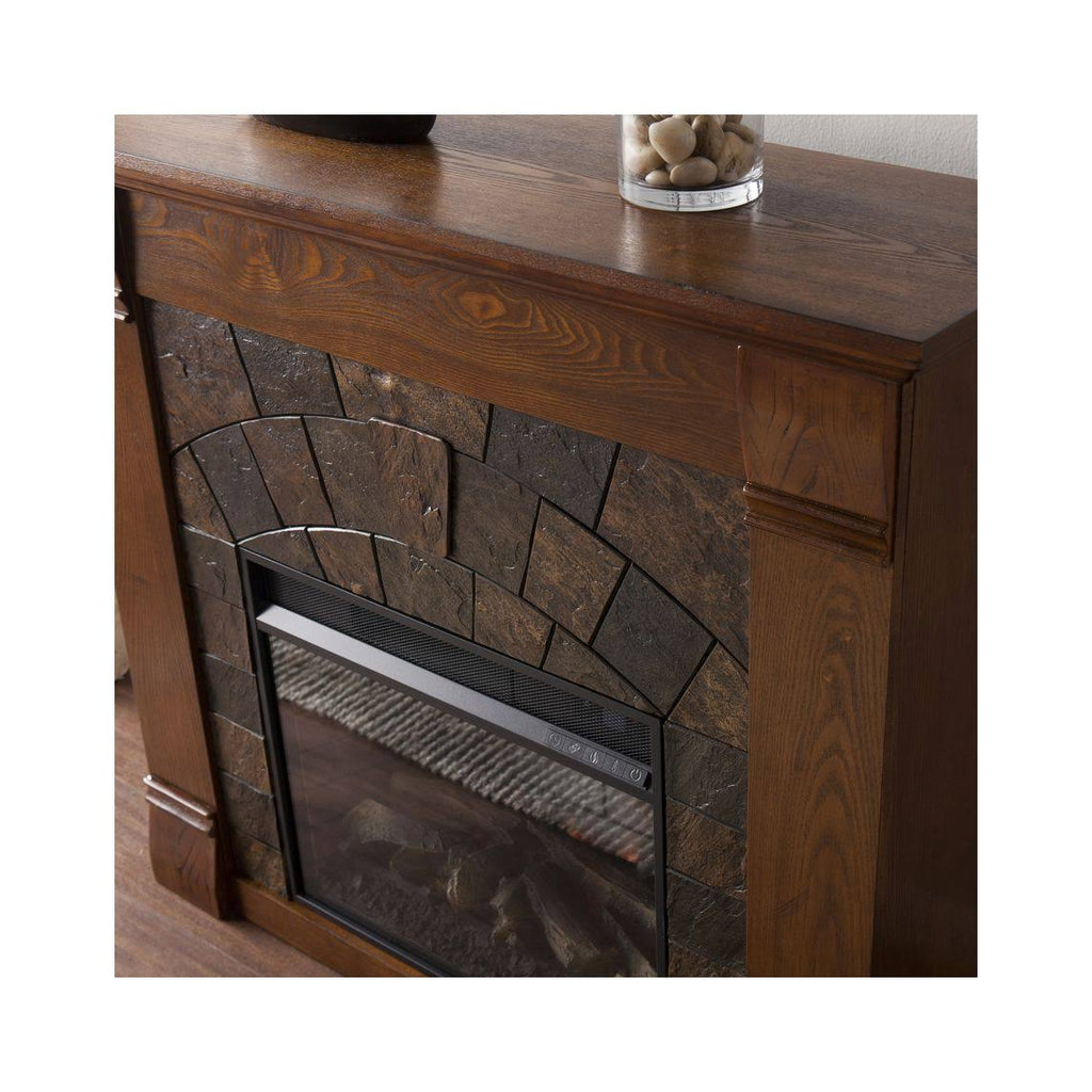 Salem Antique Oak Electric Fireplace Q473