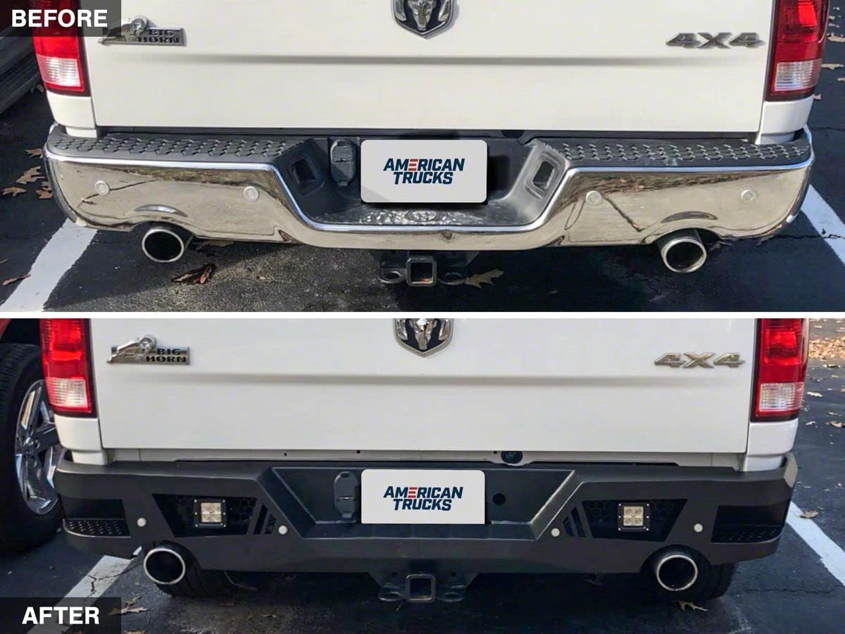 Textured Black Rear Bumper with LED Spot Lights L7332