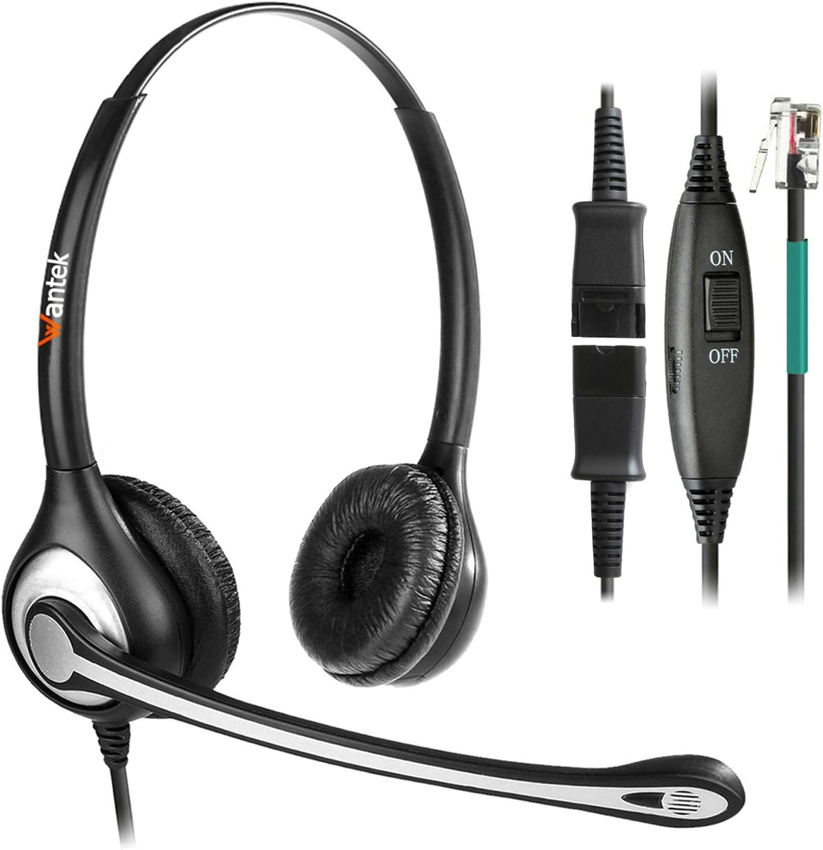 Corded Telephone Headset with Noise Canceling Mic F738