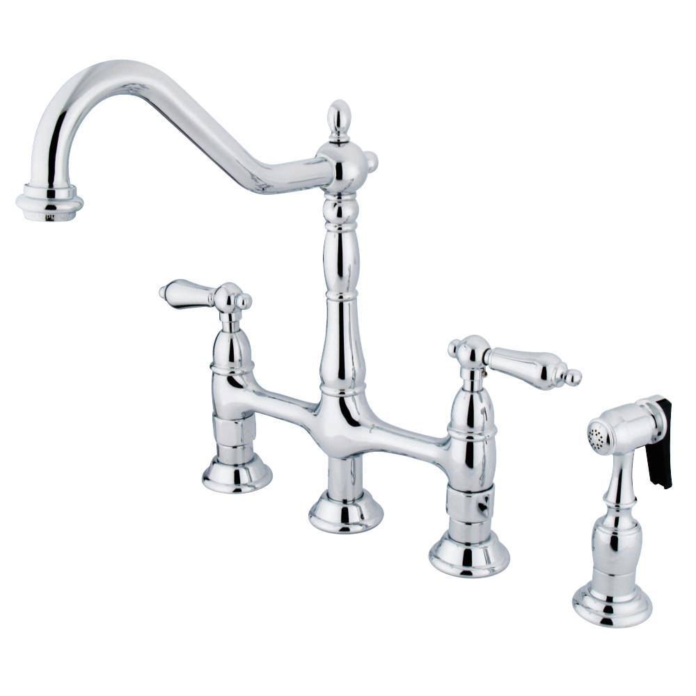 Kitchen Bridge Faucet with Brass Sprayer V194033